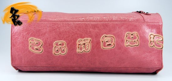 084340 單肩包 巴黎世家手提包 Balenciaga機車包 進口羊皮 時尚女包 粉紅色