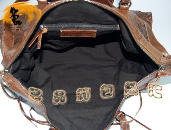 084340 Balenciaga機(jī)車包 單肩包 巴黎世家手提包 進(jìn)口羊皮 時尚女包 咖啡色