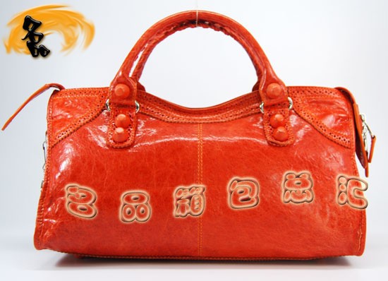 084828 巴黎世家手提包 進口羊皮時尚休閑包 Balenciaga女包 手提包 橙色
