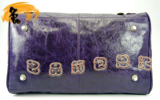 084355A 進口羊皮時尚休閑女包 手提包 Balenciaga女包 巴黎世家手提包 深紫色