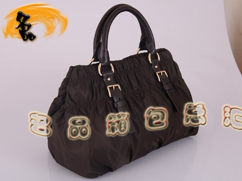 BN1746 Prada女包 防水尼龍帆布休閑女包 Prada手提包 最新款普拉達帆布包 啡色