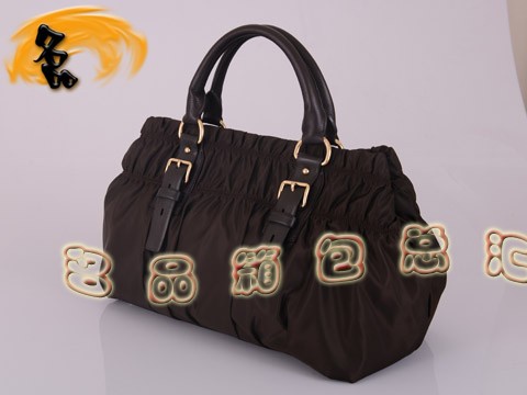 BN1746 Prada女包 防水尼龍帆布休閑女包 Prada手提包 最新款普拉達帆布包 啡色