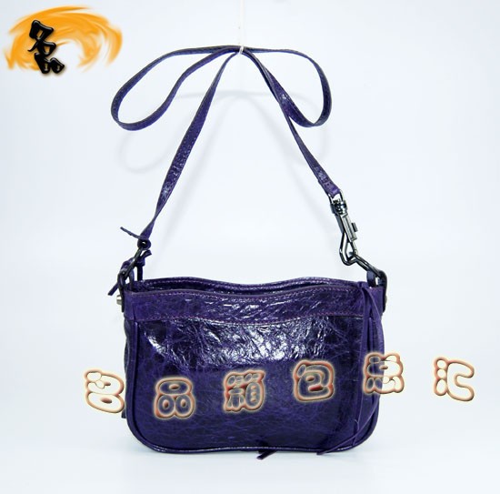 084980 巴黎世家包 進口羊皮時尚休閑女包 Balenciaga斜挎包 深紫色