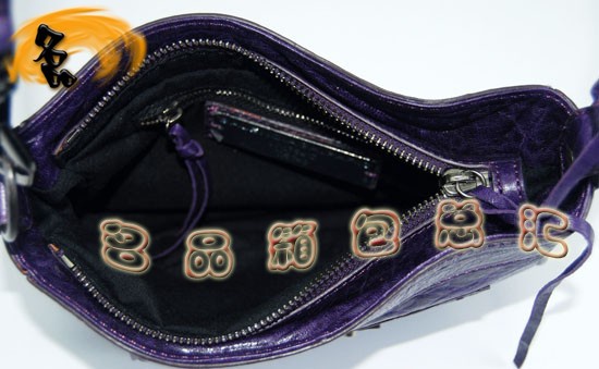 084980 巴黎世家包 進口羊皮時尚休閑女包 Balenciaga斜挎包 深紫色