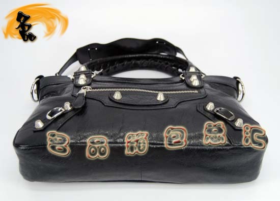 084324 Balenciaga手提包 巴黎世家單肩包 進口牛皮經典時尚女包 黑色