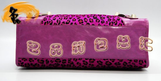 084332A Balenciaga機車包 巴黎世家單肩包 進口牛皮經典時尚女包 玫紅色