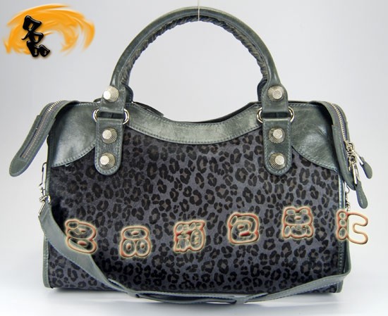 084332A Balenciaga單肩包 巴黎世家機車包 進口牛皮經典女包 深銀灰色