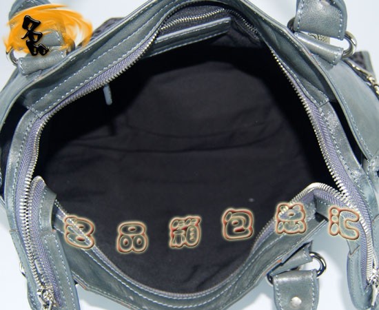 084332A Balenciaga單肩包 巴黎世家機車包 進口牛皮經典女包 深銀灰色