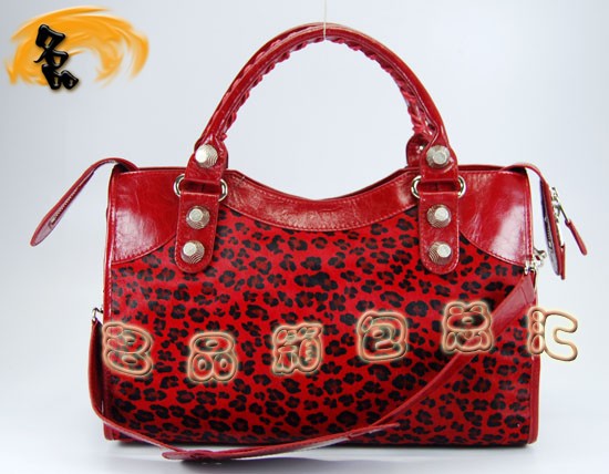 084332A Balenciaga機車包 巴黎世家單肩包 進口牛皮經典時尚女包 手提包 大紅色