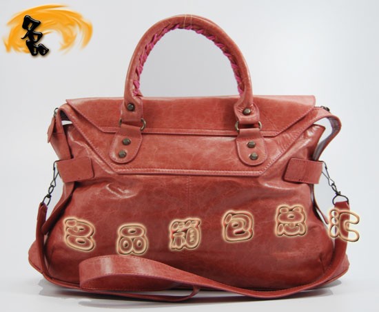 084668 Balenciaga單肩包 巴黎世家手提包 進(jìn)口牛皮經(jīng)典時尚女包 粉紅色