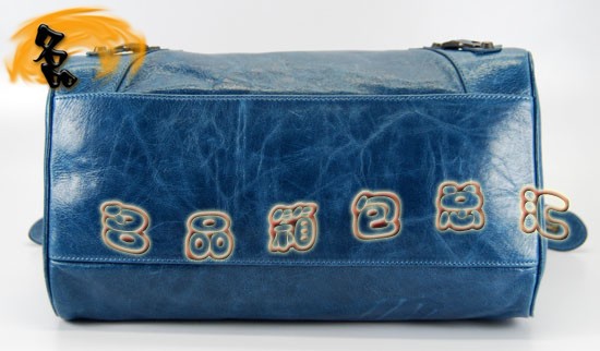 084616 Balenciaga機車包 巴黎世家單肩包 進口牛皮經典時尚女包 寶藍色