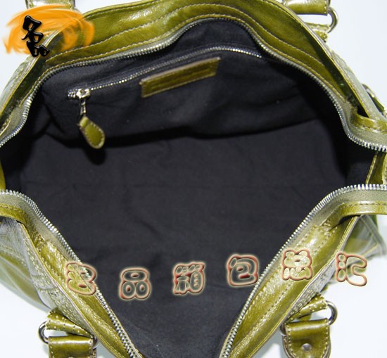 084828 Balenciaga單肩包 巴黎世家手提包 進(jìn)口牛皮經(jīng)典時(shí)尚女包 機(jī)車包 軍綠色