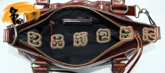 103208 巴黎世家單肩包 Balenciaga機(jī)車包 進(jìn)口油皮時尚女包 手提包 深啡色