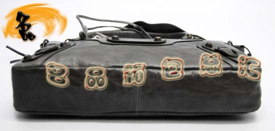 103208 巴黎世家單肩包 Balenciaga機(jī)車包 進(jìn)口油皮時(shí)尚女包 手提包 深灰色