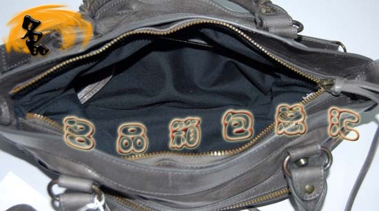 103208 巴黎世家單肩包 Balenciaga機(jī)車包 進(jìn)口油皮時(shí)尚女包 手提包 深灰色