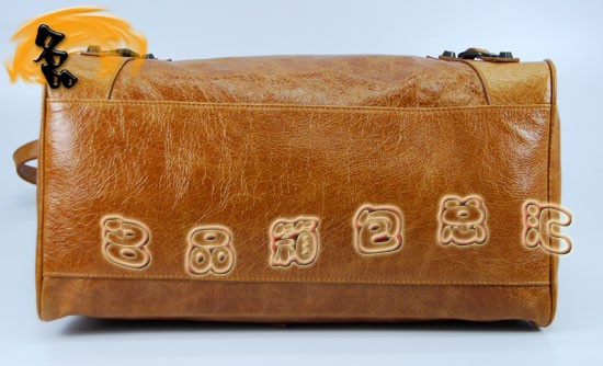 084616 Balenciaga機車包 巴黎世家單肩包 進口牛皮經典時尚女包 手提包 駝色