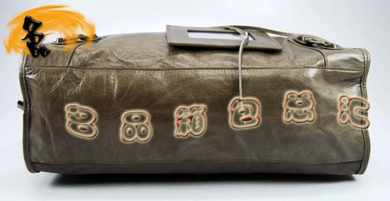 115748L 巴黎世家機車包 Balenciaga手提包 進口油皮時尚休閑女包 單肩包 銀灰色