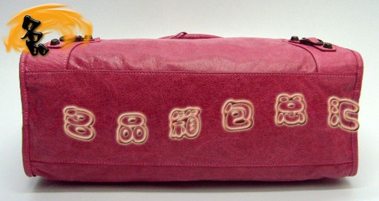 115748L 巴黎世家機(jī)車包 進(jìn)口油皮時(shí)尚女包 Balenciaga單肩包 手提包 粉紅色