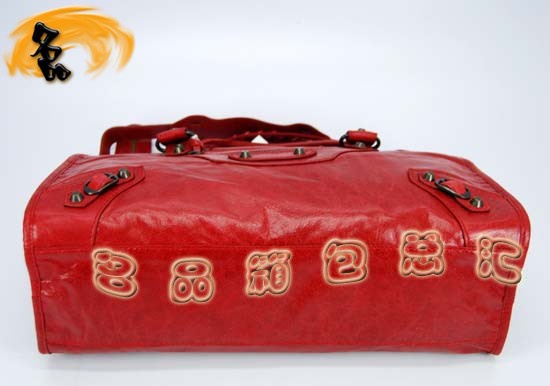 115748S 巴黎世家機車包 Balenciaga單肩包 進口油皮時尚女包 手提包 大紅色