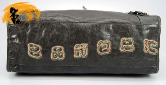 115748L 巴黎世家單肩包 Balenciaga機(jī)車包 進(jìn)口油皮時(shí)尚女包 手提包 深銀灰色