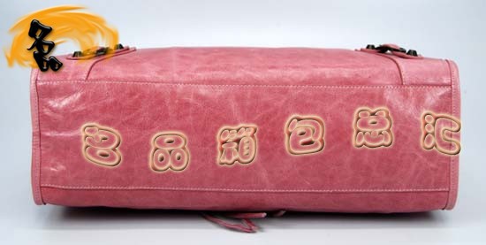 115748S 巴黎世家機車包 進口油皮時尚女包 Balenciaga單肩包 手提包 淺粉紅色