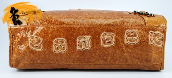 115748S 巴黎世家手提包 Balenciaga機車包 進口油皮時尚女包 單肩包 駝色