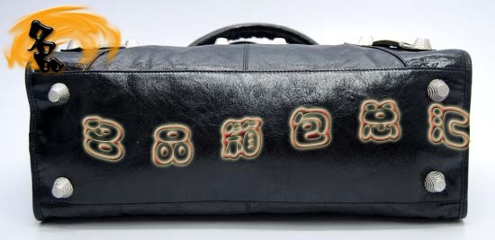 173082A Balenciaga單肩包 巴黎世家手提包 進口牛皮經典時尚女包 機車包 黑色