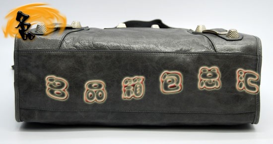 173084A Balenciaga手提包 巴黎世家單肩包 進口牛皮經典時尚女包 機車包 深銀灰色