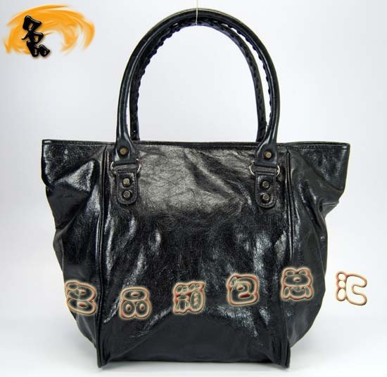228750 Balenciaga手提包 巴黎世家單肩包 進口牛皮經典時尚女包 黑色