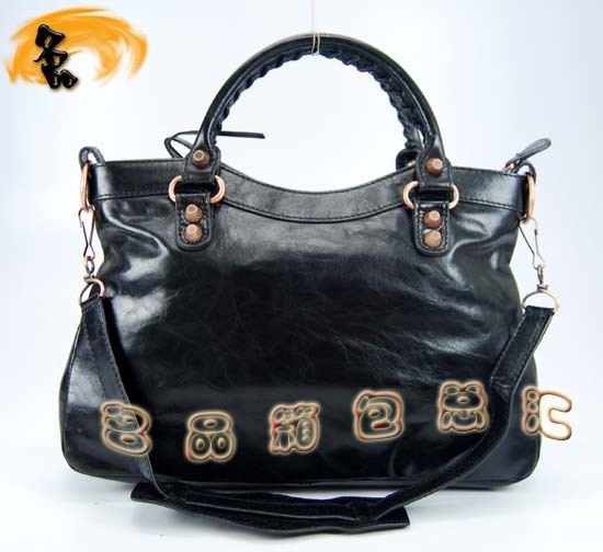 240557C 巴黎世家單肩包 Balenciaga機車包 進口油皮時尚女包 手提包 黑色