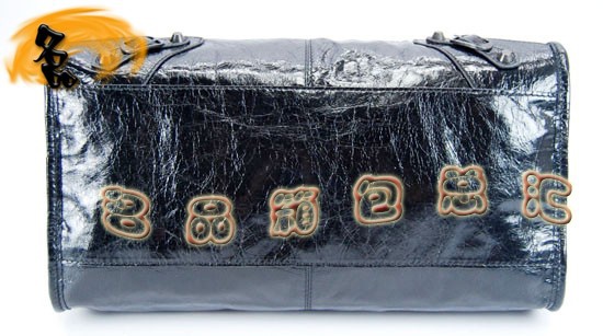 421423 巴黎世家單肩包 進口油皮時尚女包 Balenciaga手提包 機車包 黑色