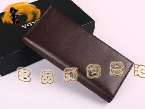 2M1113A Prada錢包 進口十字紋牛皮錢夾 普拉達男士長款錢包 Prada錢夾 啡色