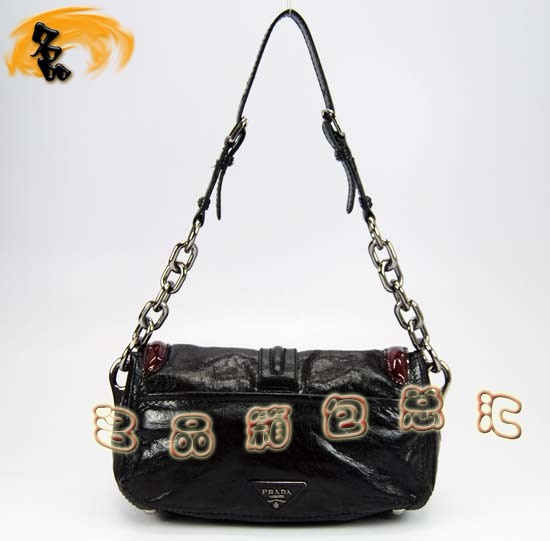 29245 Prada手拎包 普拉達單肩包 Prada時尚休閑豬鼻包 最新款女包 黑色