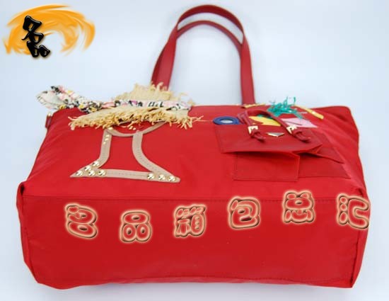 89277 最新款單肩包 Prada女包 普拉達手提包 Prada時尚休閑女包 大紅色