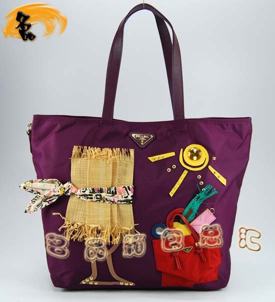 89277 Prada女包 Prada休閑女包 普拉達手提包 最新款單肩包 紫色