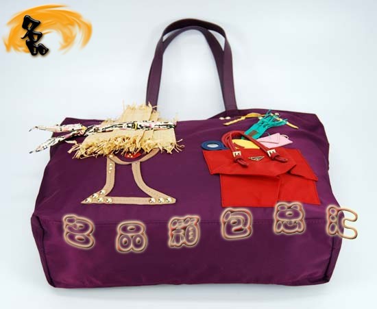 89277 Prada女包 Prada休閑女包 普拉達手提包 最新款單肩包 紫色