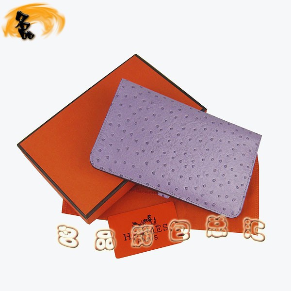 H001 Hermes錢(qián)包 愛(ài)馬仕經(jīng)典款兩折錢(qián)包 Hermes手拿包 鴕鳥(niǎo)紋女士錢(qián)夾 紫色