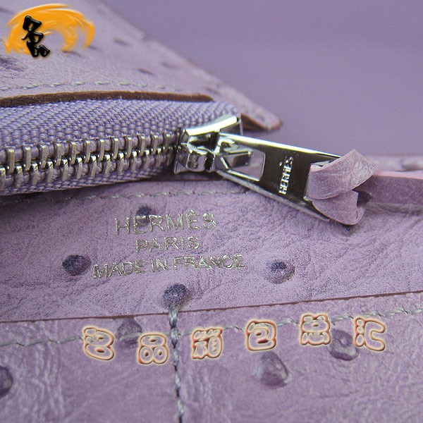H001 Hermes錢(qián)包 愛(ài)馬仕經(jīng)典款兩折錢(qián)包 Hermes手拿包 鴕鳥(niǎo)紋女士錢(qián)夾 紫色