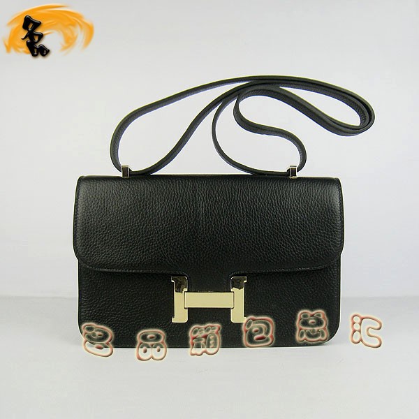 020 愛馬仕 新款H扣單肩包 經(jīng)典款兩用女包 Hermes Constancec系列 黑色復(fù)古斜挎包