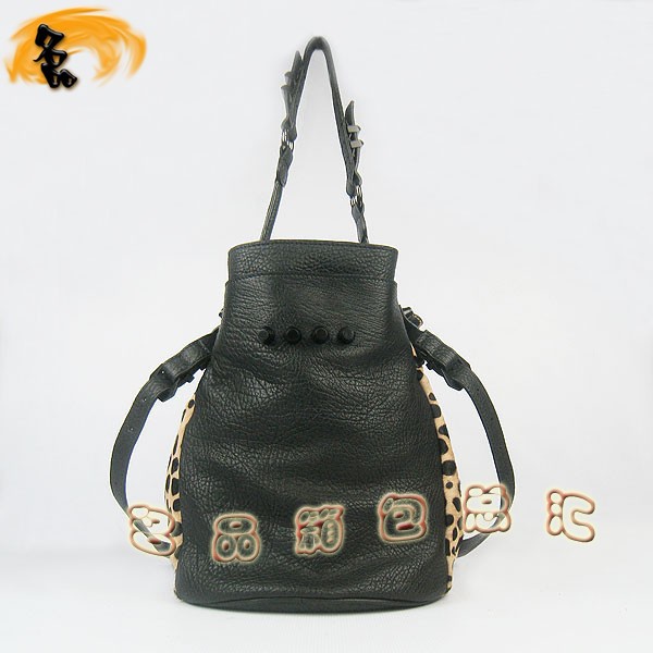 63462 水桶包 Alexander Wang最新款女士單肩包 斜挎包 亞利山大王女包 豹紋馬毛 啡色