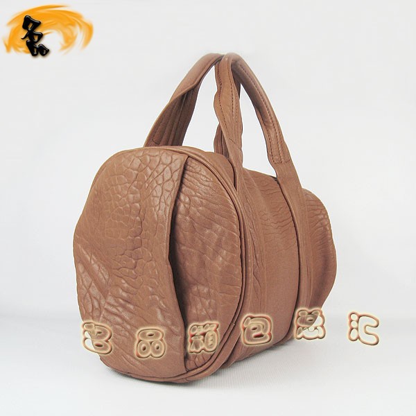 63460 Alexander Wang最新款時(shí)尚女士手提包 亞利山大王朋克柳釘女包 土黃色