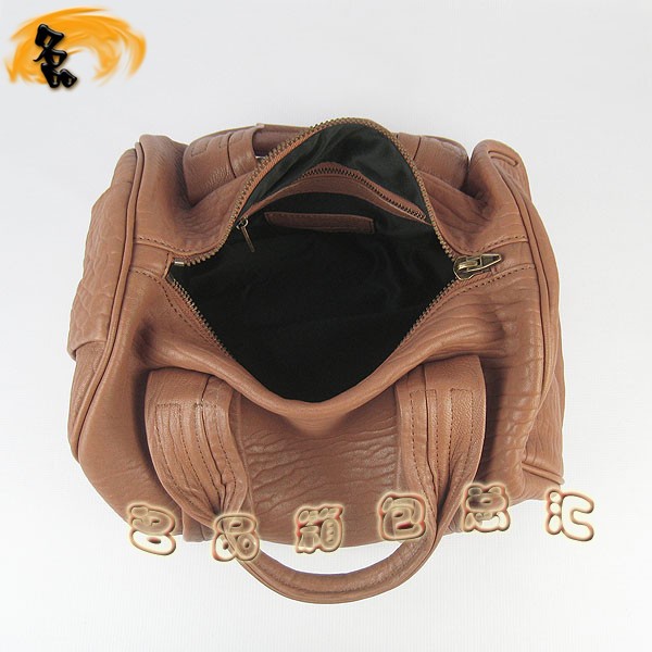 63460 Alexander Wang最新款時(shí)尚女士手提包 亞利山大王朋克柳釘女包 土黃色