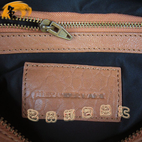 63460 Alexander Wang最新款時(shí)尚女士手提包 亞利山大王朋克柳釘女包 土黃色