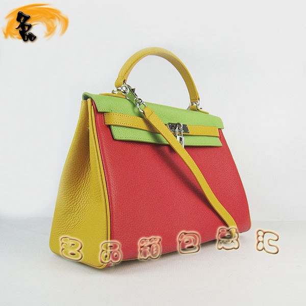 6108 �P��� HermesŮ�� ����� ���R��б��� Hermes Kelly Bag ��ɫ��֦�y �t�G�Sɫ�y��