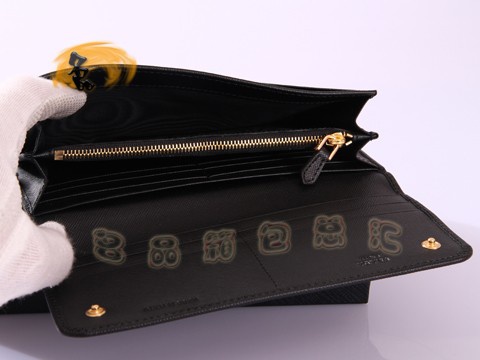 1M1132 Prada最新款 時尚牛皮女士長款錢夾 普拉達錢夾 Prada錢包 女包 黑色