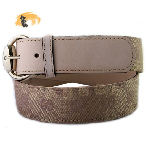 162942 經典款Gucci時尚帆布女士皮帶 Gucci皮帶 古奇女款皮帶 Gucci腰帶 粉配白色