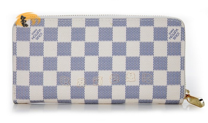 M63006 LV最新款 卡通畫版長款錢包 LV錢包 白色棋盤格女士錢夾 LV Zippy系列