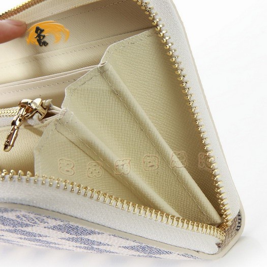 M63006 LV最新款 卡通畫版長款錢包 LV錢包 白色棋盤格女士錢夾 LV Zippy系列