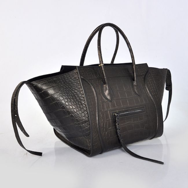 Celine女包 賽琳幻影蝙蝠包 單肩包-CL11506黑鱷魚進(jìn)口原版皮 正品品質(zhì)