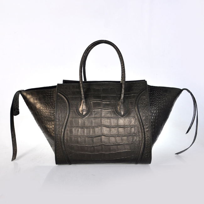 Celine女包 賽琳幻影蝙蝠包 單肩包-CL11506黑鱷魚進(jìn)口原版皮 正品品質(zhì)